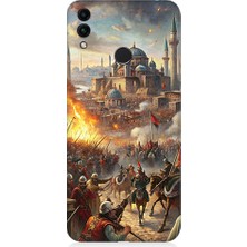 Teknomeg Huawei Honor 8c Uyumlu Ay ve Kurt  Desenli Silikon Kılıf