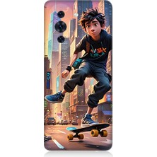 Teknomeg Huawei Nova 10 Pro Uyumlu Kaykay Çocuğu  Desenli Silikon Kılıf