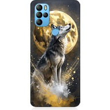 Teknomeg General Mobile GM21 Pro Uyumlu Kurt ve Ay  Desenli Silikon Kılıf