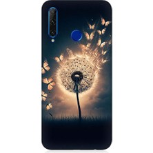 Teknomeg Huawei Honor 20 Lite Uyumlu Üfleyen Çiçek  Desenli Silikon Kılıf