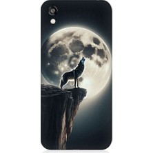 Teknomeg Huawei Honor 8s Uyumlu Kurt ve Ay  Desenli Silikon Kılıf
