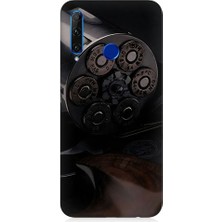 Teknomeg Huawei Honor 20 Lite Uyumlu Tabanca Silindiri  Desenli Silikon Kılıf
