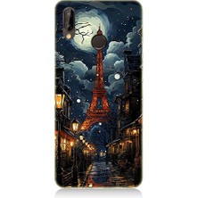 Teknomeg Huawei P20 Lite Uyumlu Paris Sokakları  Desenli Silikon Kılıf