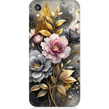 Teknomeg Huawei Honor 8s Uyumlu Altın Çiçekler  Desenli Silikon Kılıf