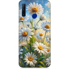 Teknomeg Huawei Honor 20 Lite Uyumlu Papatya Bahçesi  Desenli Silikon Kılıf