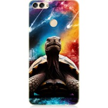 Teknomeg Huawei P Smart Uyumlu Renkli Kaplumbağa  Desenli Silikon Kılıf