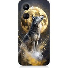 Teknomeg Huawei Nova 10 Se Uyumlu Kurt ve Ay  Desenli Silikon Kılıf