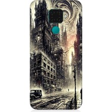 Teknomeg Huawei Mate 30 Lite Uyumlu Gotik Şehir  Desenli Silikon Kılıf