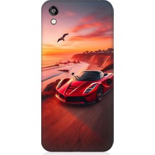 Teknomeg Huawei Honor 8s Uyumlu Hızlı Kırmızı  Desenli Silikon Kılıf