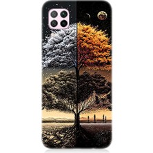 Teknomeg Huawei P40 Lite Uyumlu Gece ve Gündüz  Desenli Silikon Kılıf