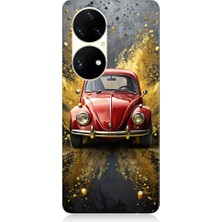 Teknomeg Huawei P50 Pro Uyumlu Klasik Vosvos  Desenli Silikon Kılıf