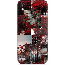Teknomeg Huawei Honor 8s Uyumlu Kırmızı Orman  Desenli Silikon Kılıf