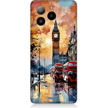 Teknomeg Omix X7 Uyumlu Londra Sokakları  Desenli Silikon Kılıf