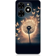 Teknomeg Tecno Spark 20 Uyumlu Üfleyen Çiçek  Desenli Silikon Kılıf