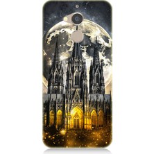 Teknomeg General Mobile Gm8 Uyumlu Ay ve Katedral  Desenli Silikon Kılıf