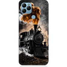 Teknomeg General Mobile GM21 Uyumlu Kara Tren  Desenli Silikon Kılıf