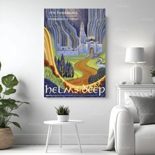 Artarilion Yüzüklerin Efendisi Hd Dijital Baskı Kanvas Tablo Helm's Deep Duvar Dekorasyonu Lotr Oyun Odası Salon Tablosu
