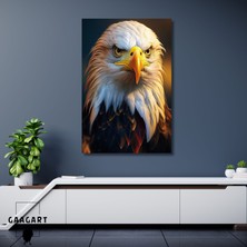 Gaagart Tekli Dikey Kanvas Duvar Tablosu Aydınlık Kartal Portresi