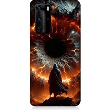 Teknomeg Huawei P40 Pro Uyumlu Ateş Çemberi  Desenli Silikon Kılıf