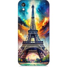 Teknomeg Huawei Honor 8s Uyumlu Renkli Eiffel  Desenli Silikon Kılıf