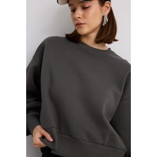 Babokah Balon Kollu Krop Sweatshirt