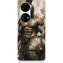 Teknomeg Huawei P50 Pro Uyumlu Savaşçı Gladiatör  Desenli Silikon Kılıf