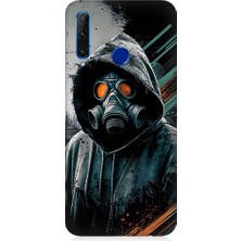 Teknomeg Huawei Honor 20 Lite Uyumlu Gaz Maskesi  Desenli Silikon Kılıf