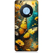 Teknomeg Huawei Nova Y90 Uyumlu Renkli Kelebek  Desenli Silikon Kılıf