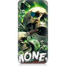 Teknomeg Huawei Y7 2018 Uyumlu Para ve Kafatası  Desenli Silikon Kılıf