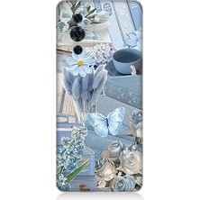 Teknomeg Huawei Nova 10 Pro Uyumlu Mavi Çiçekler  Desenli Silikon Kılıf