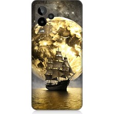 Teknomeg General Mobile GM24 Pro Uyumlu Ay ve Yelken  Desenli Silikon Kılıf