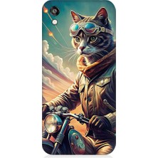 Teknomeg Huawei Honor 8s Uyumlu Motosiklet Kedisi  Desenli Silikon Kılıf