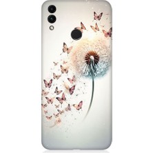 Teknomeg Huawei Honor 8c Uyumlu Karahindiba Kelebekler  Desenli Silikon Kılıf