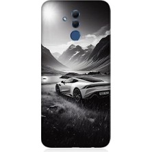 Teknomeg Huawei Mate 20 Lite Uyumlu Dağ Yolunda Araba  Desenli Silikon Kılıf