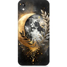 Teknomeg Huawei Honor 8s Uyumlu Ay ve Yaprak  Desenli Silikon Kılıf