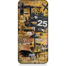 Teknomeg Huawei P40 Lite E Uyumlu Karma Grafik  Desenli Silikon Kılıf