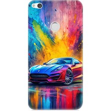 Teknomeg Huawei P9 Lite 2017 Uyumlu Renkli Spor Araba  Desenli Silikon Kılıf
