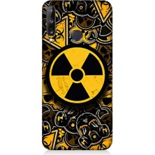 Teknomeg Huawei P40 Lite E Uyumlu Nükleer Sembol  Desenli Silikon Kılıf