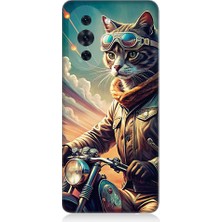 Teknomeg Huawei Nova 10 Pro Uyumlu Motosiklet Kedisi  Desenli Silikon Kılıf