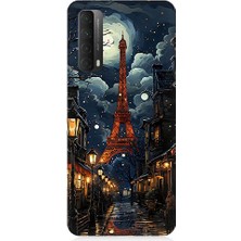 Teknomeg Huawei P Smart 2021 Uyumlu Paris Sokakları  Desenli Silikon Kılıf