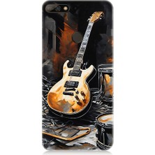 Teknomeg Huawei Y7 2018 Uyumlu Gitar ve Bateri  Desenli Silikon Kılıf