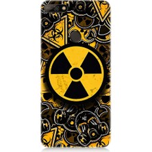Teknomeg Huawei Y7 2018 Uyumlu Nükleer Sembol  Desenli Silikon Kılıf