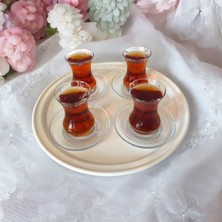 Ece Ev Modası Metal Sunum Tepsisi, Kahve Tepsisi, Çay Tepsisi, 26 cm Yuvarlak Tepsi