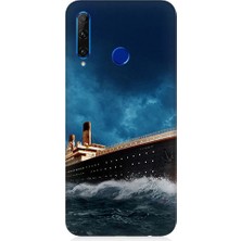 Teknomeg Huawei Honor 20 Lite Uyumlu Fırtınalı Gemi  Desenli Silikon Kılıf