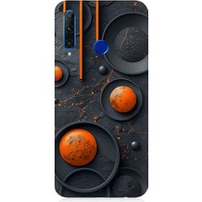 Teknomeg Huawei Honor 20 Lite Uyumlu Turuncu Desen  Desenli Silikon Kılıf