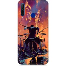 Teknomeg Huawei Honor 20 Lite Uyumlu Alevli Bateri  Desenli Silikon Kılıf