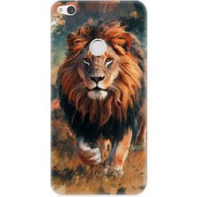 Teknomeg Huawei P9 Lite 2017 Uyumlu Aslan Portresi  Desenli Silikon Kılıf