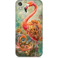 Teknomeg Huawei Honor 8s Uyumlu Renkli Flamingo  Desenli Silikon Kılıf