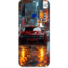 Teknomeg Huawei Honor 20 Lite Uyumlu Gece Araba  Desenli Silikon Kılıf