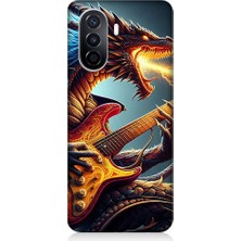 Teknomeg Huawei Nova Y70 Uyumlu Gitar Ejderhası  Desenli Silikon Kılıf